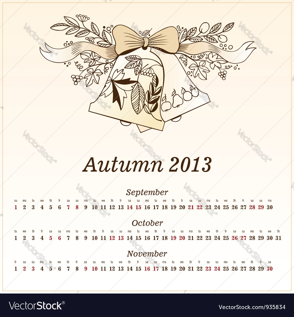 Calendar 2013 autumn