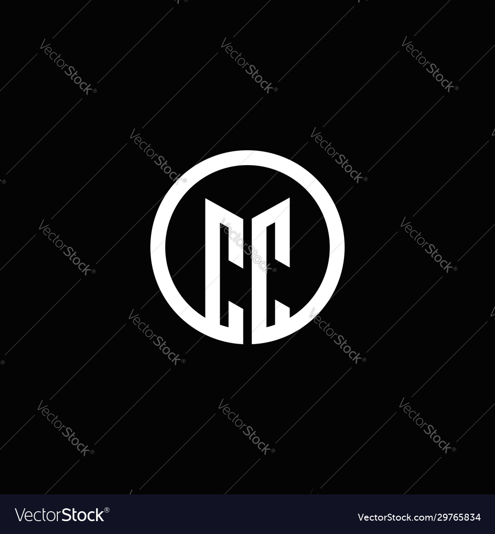 Cc monogram logo isolated with a rotating circle