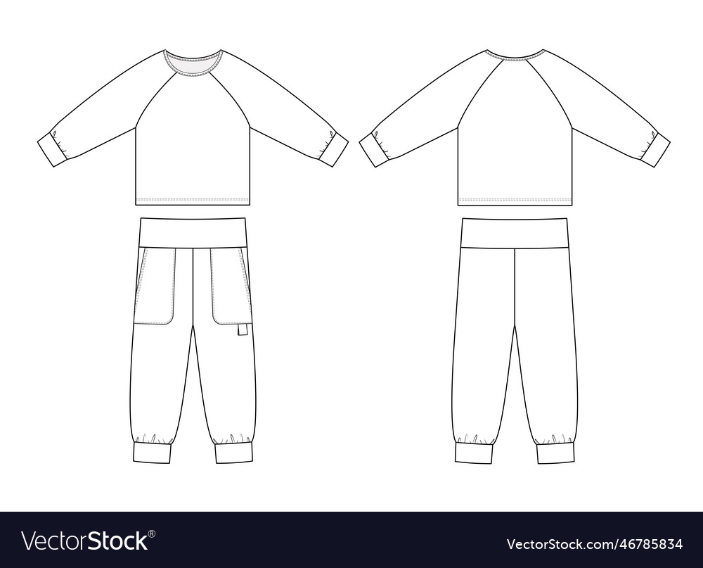 Children tracksuit Royalty Free Vector Image - VectorStock