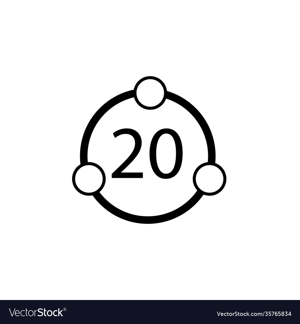 Circle and circles number twenty inside sign vector image Circle and circles number twenty inside sign