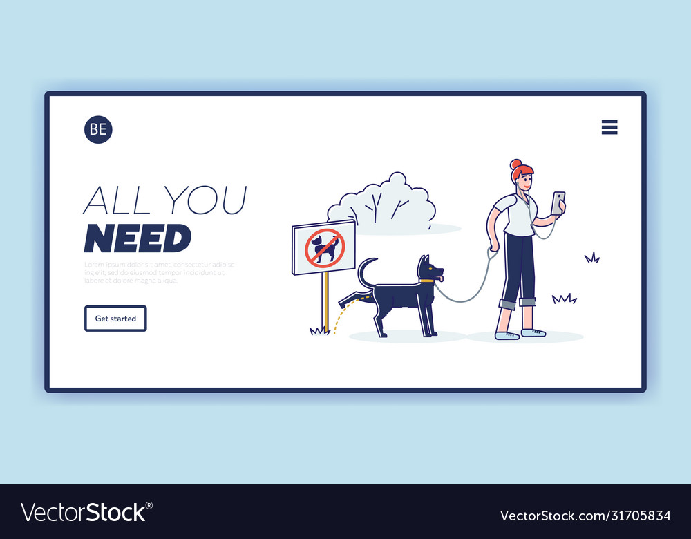 Clean after your dog banner template landing page