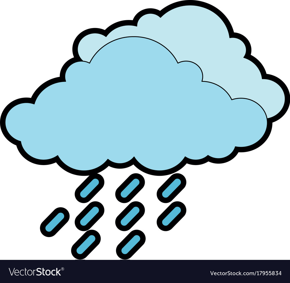 Cloud weather with drops Royalty Free Vector Image