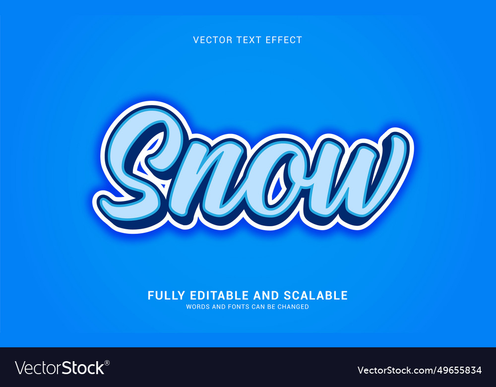Editable text effect snow style