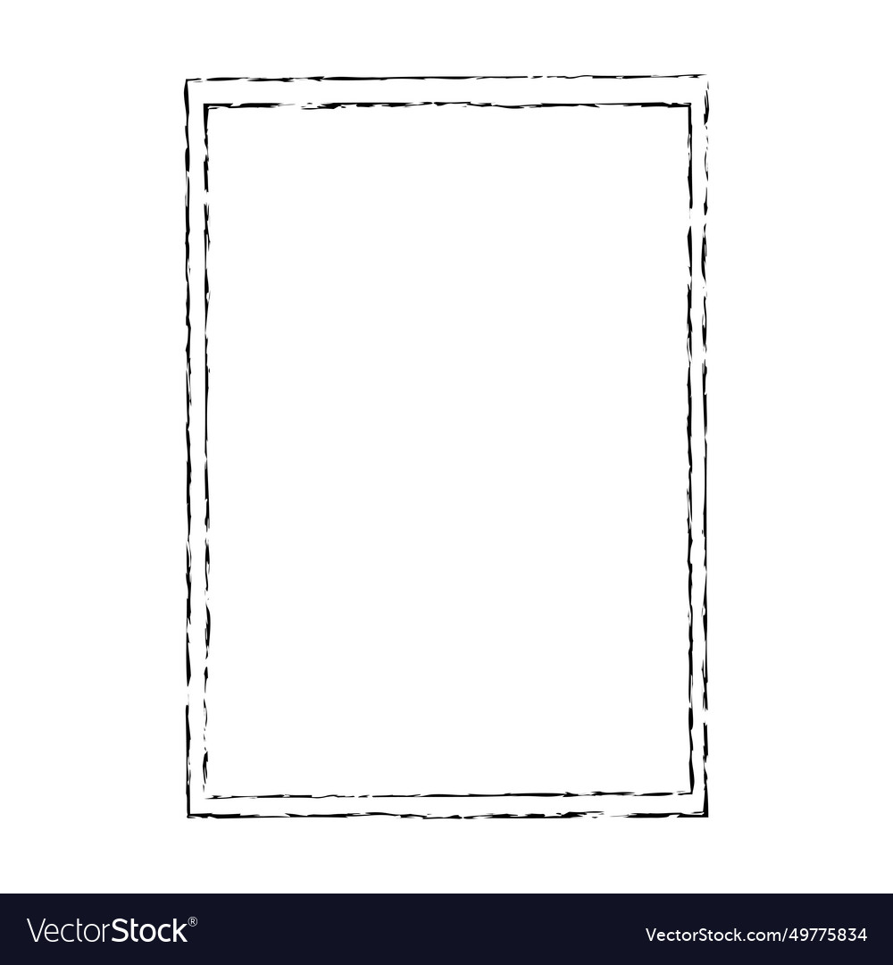 Grunge frame shape icon vertical rectangle vector image Grunge frame shape icon vertical rectangle