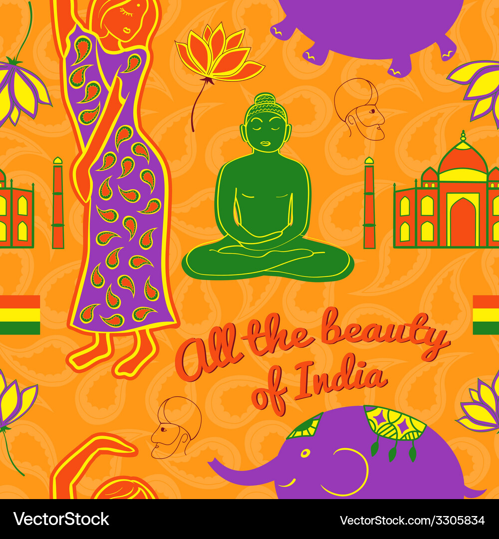 India seamless pattern Royalty Free Vector Image