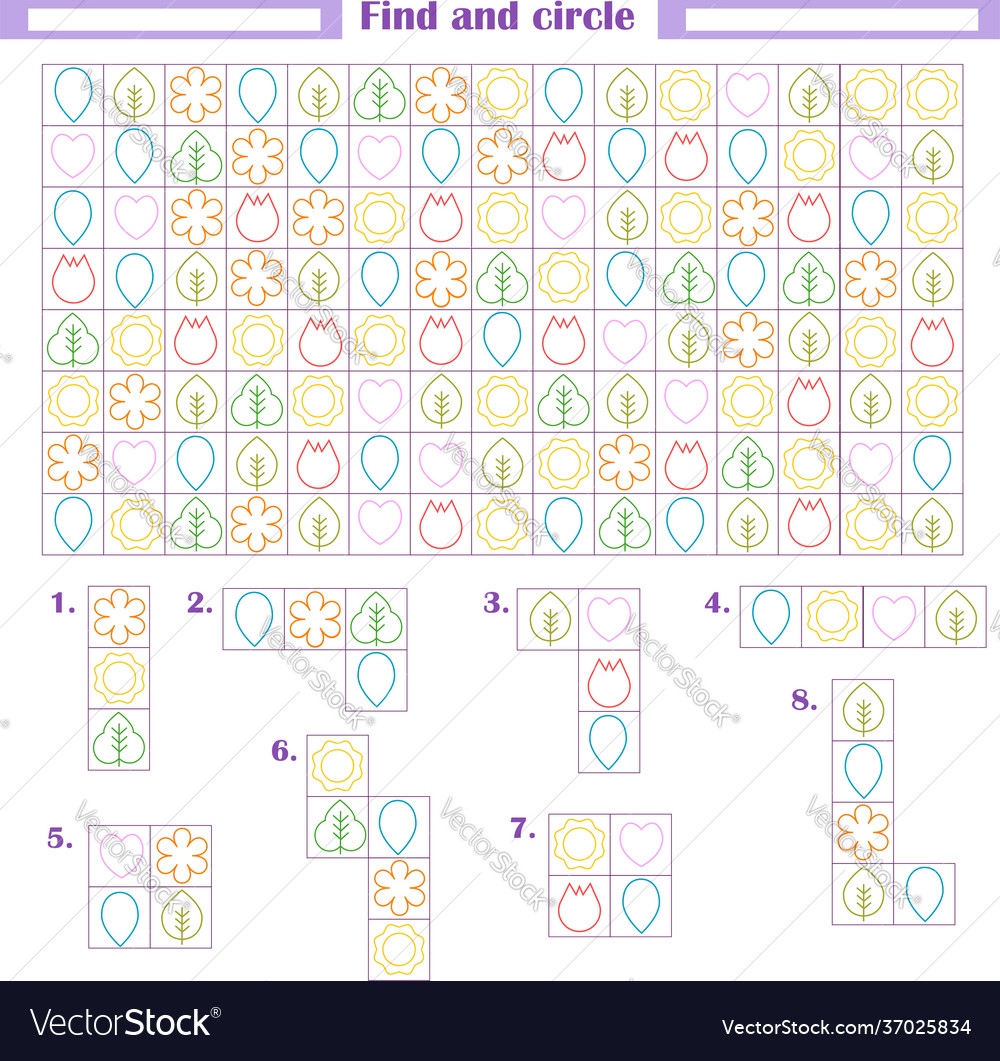 Logic game for children development attention vector image Logic game for children development attention