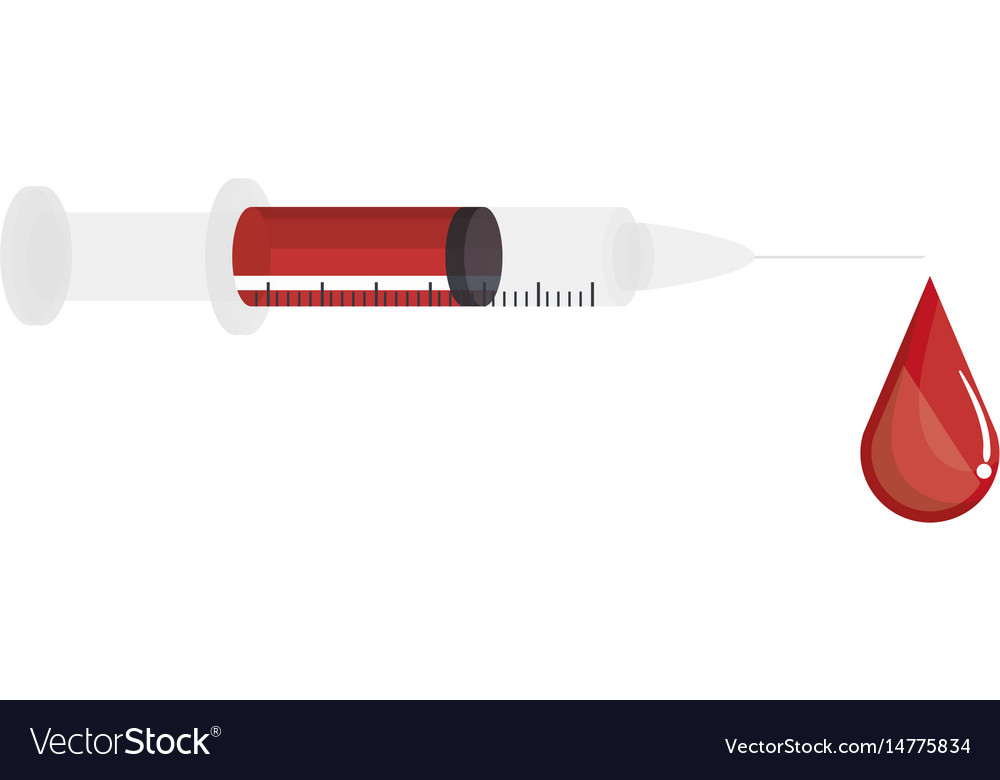 Medical syringe with blood