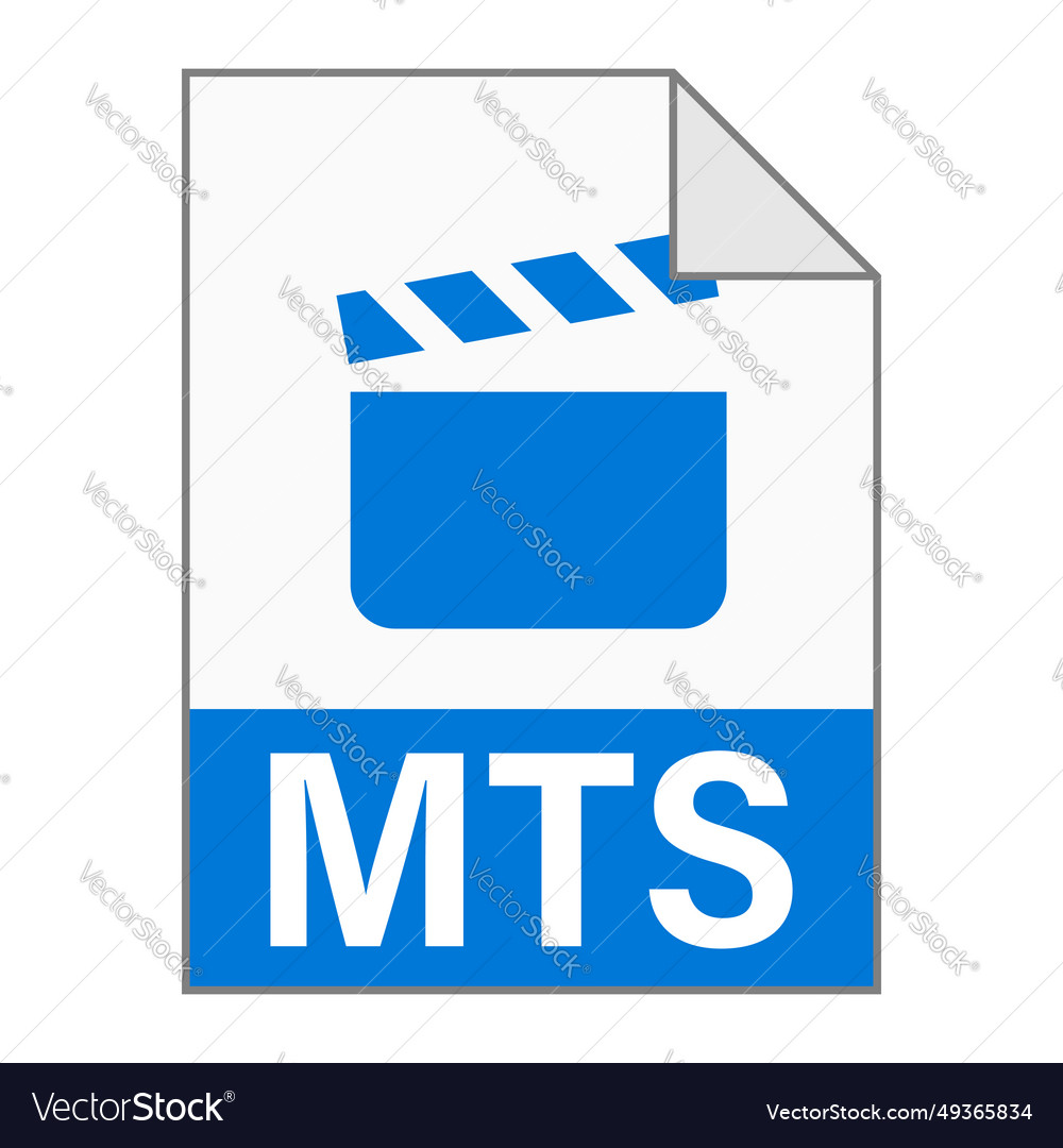Modern flat design of mts file icon for web