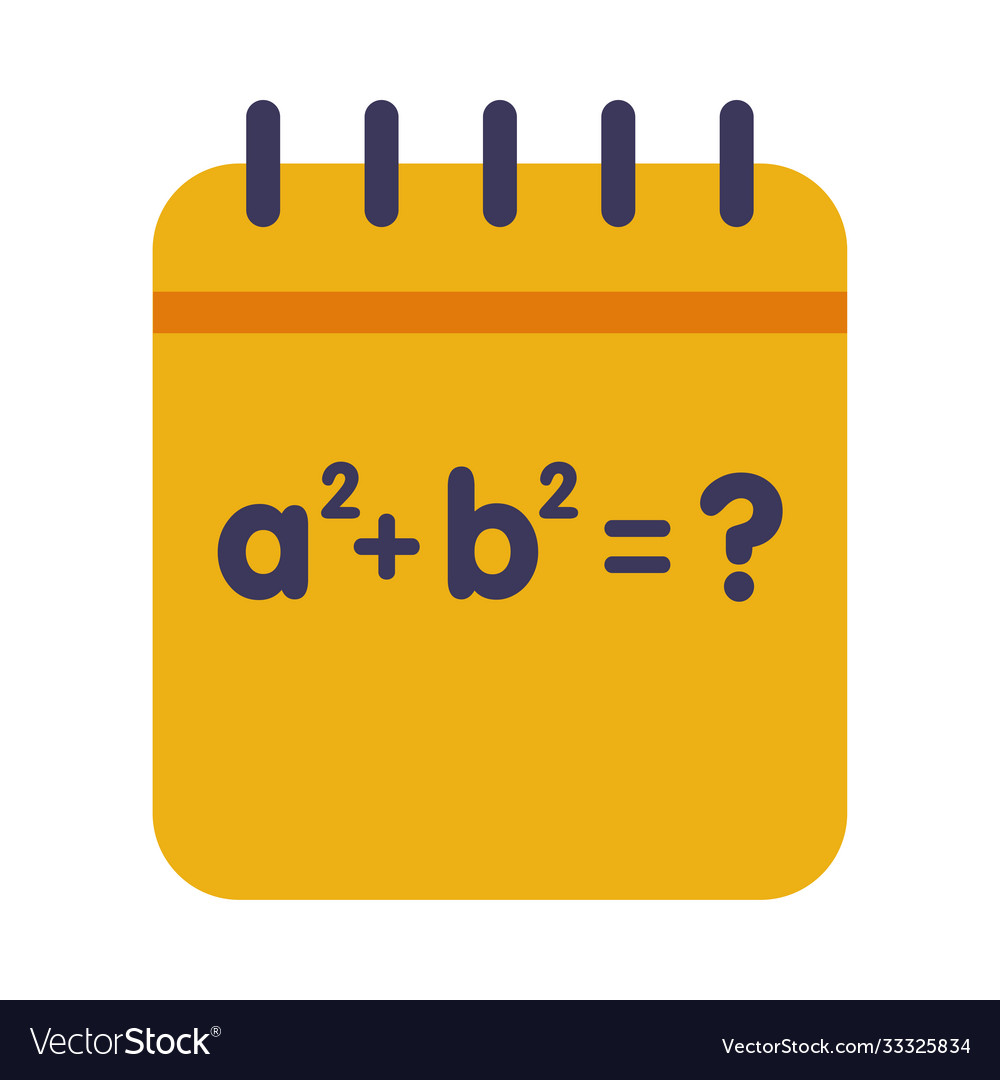 Notebook with math formula educational and back vector image Notebook with math formula educational and back