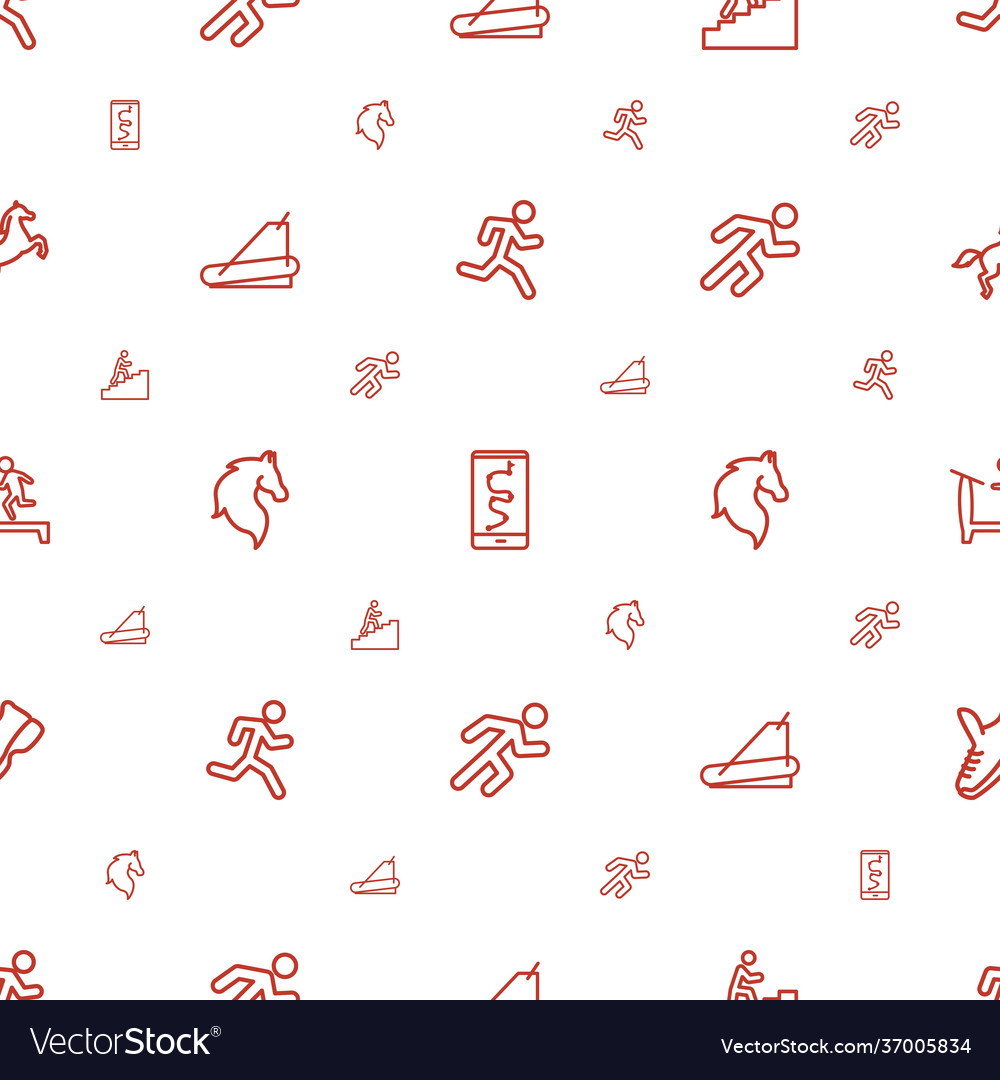 Running icons pattern seamless white background vector image Running icons pattern seamless white background