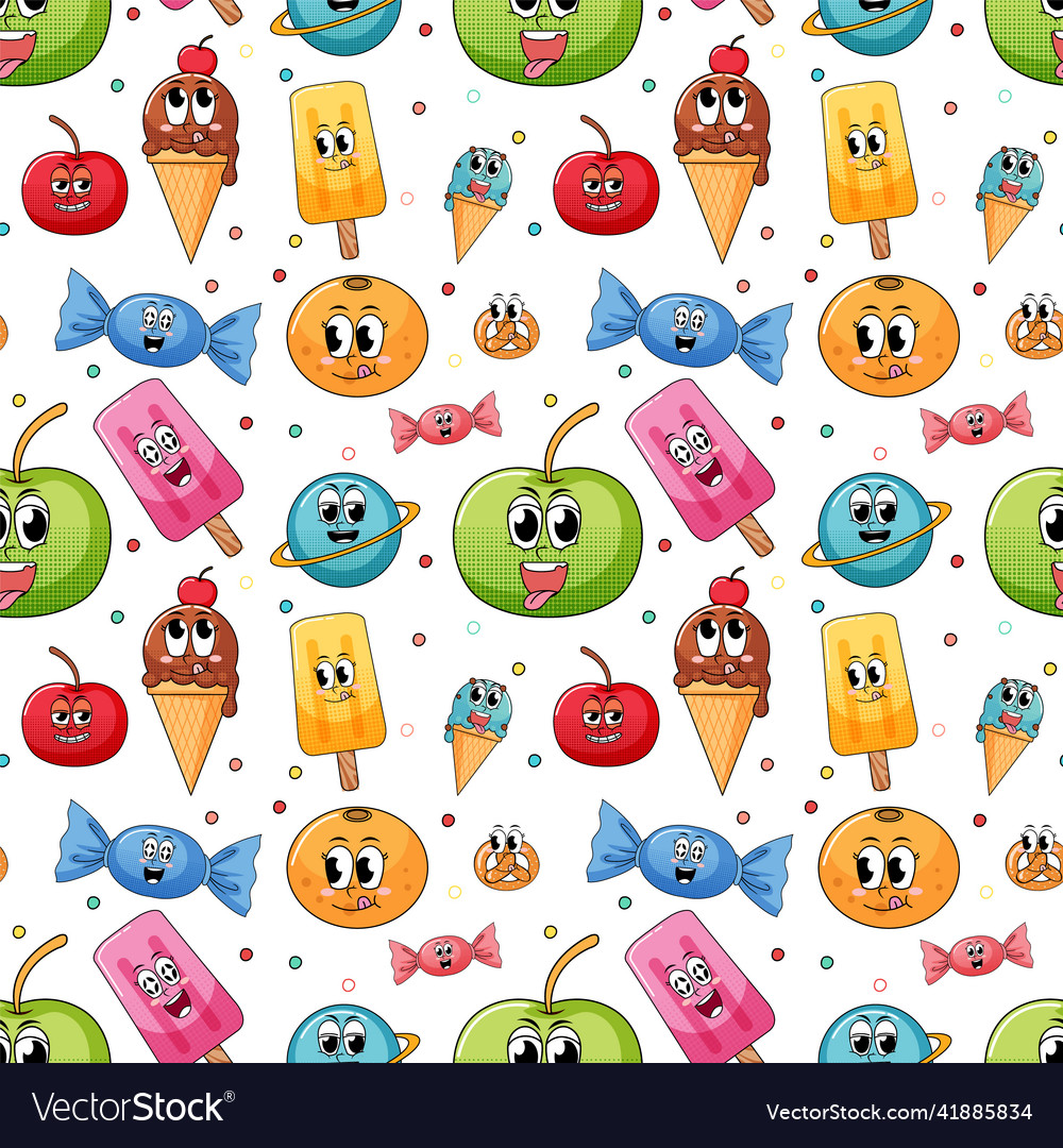 Seamless pattern cartoon on white background Vector Image