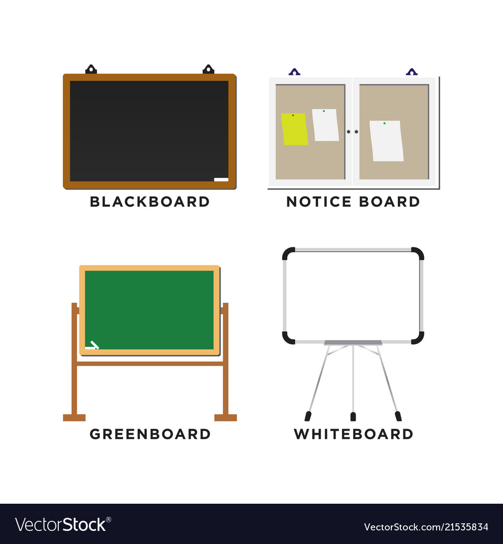 Set blackboard greenboard whiteboard 