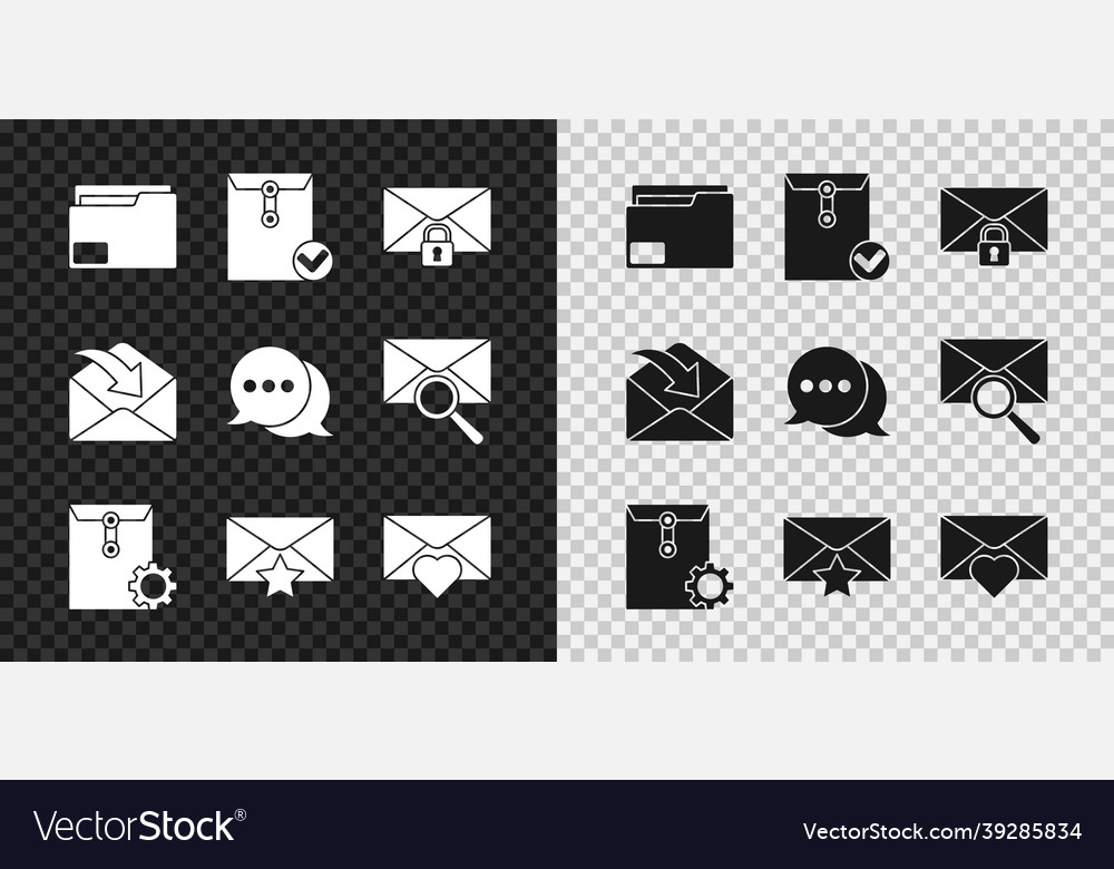 Set document folder envelope and check mark mail