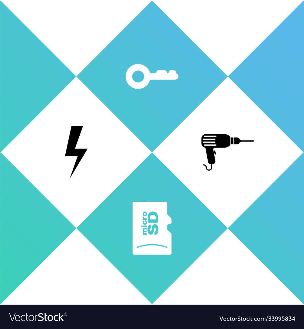 Set lightning bolt micro sd memory card key