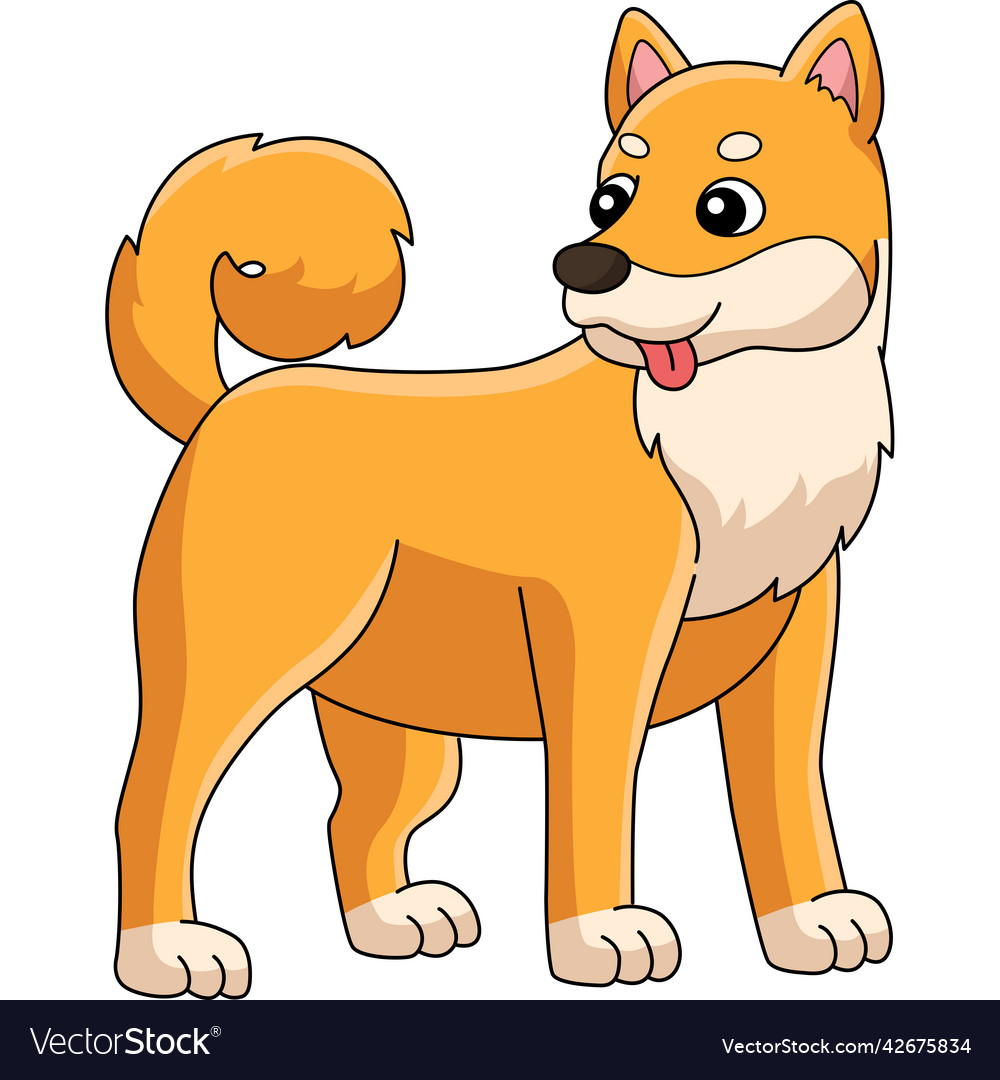 Shiba inu dog cartoon colored clipart