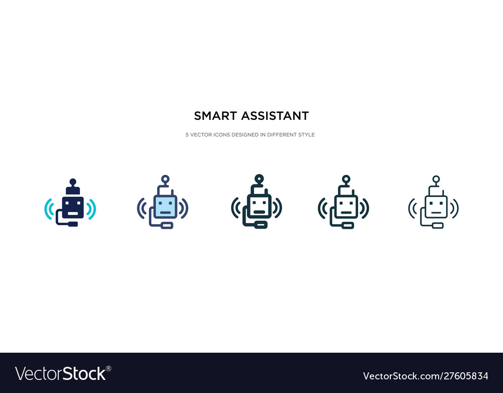 Smart assistant icon in different style two