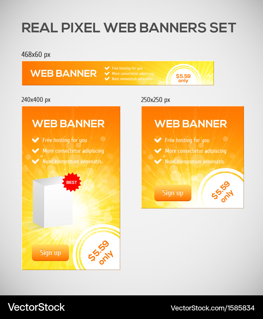 Standard Size Web Banners Set Royalty Free Vector Image