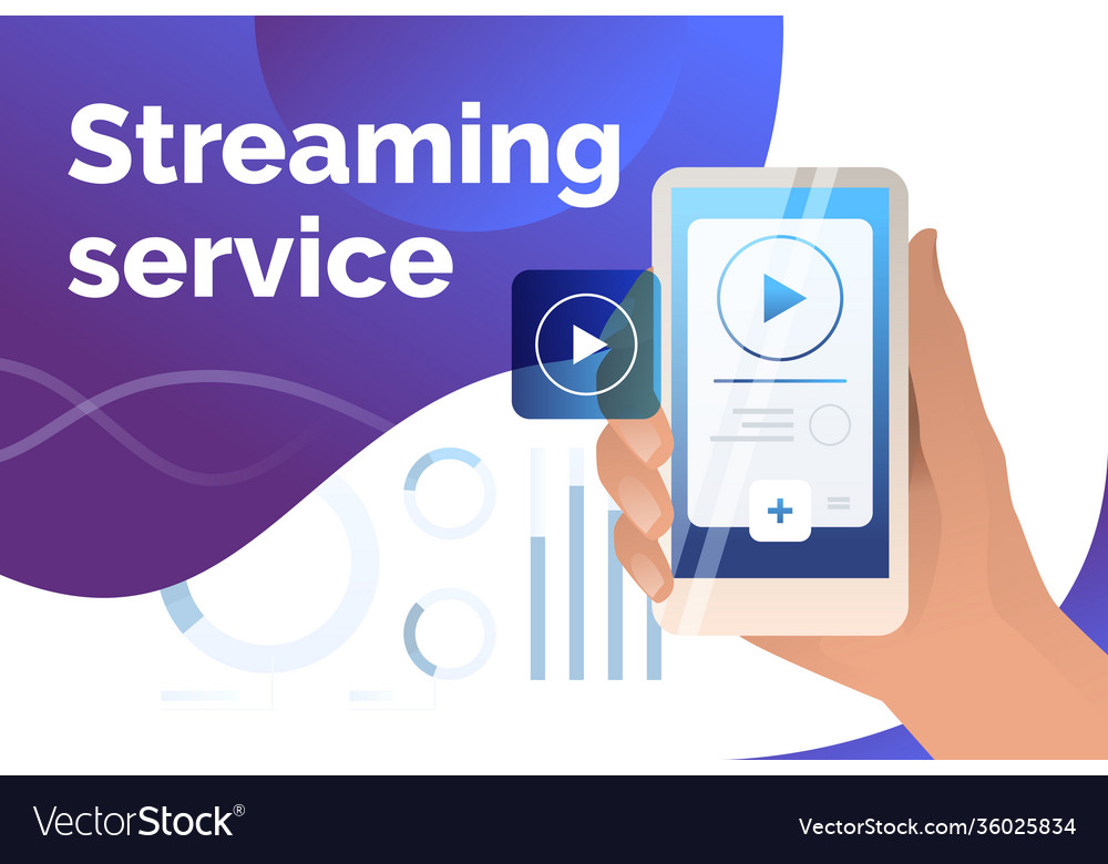 Streaming Service Presentation Slide Template Vector Image Streaming Service Presentation Slide Template Vector Image