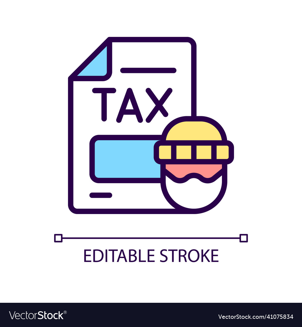 Tax evasion rgb color icon vector image Tax evasion rgb color icon