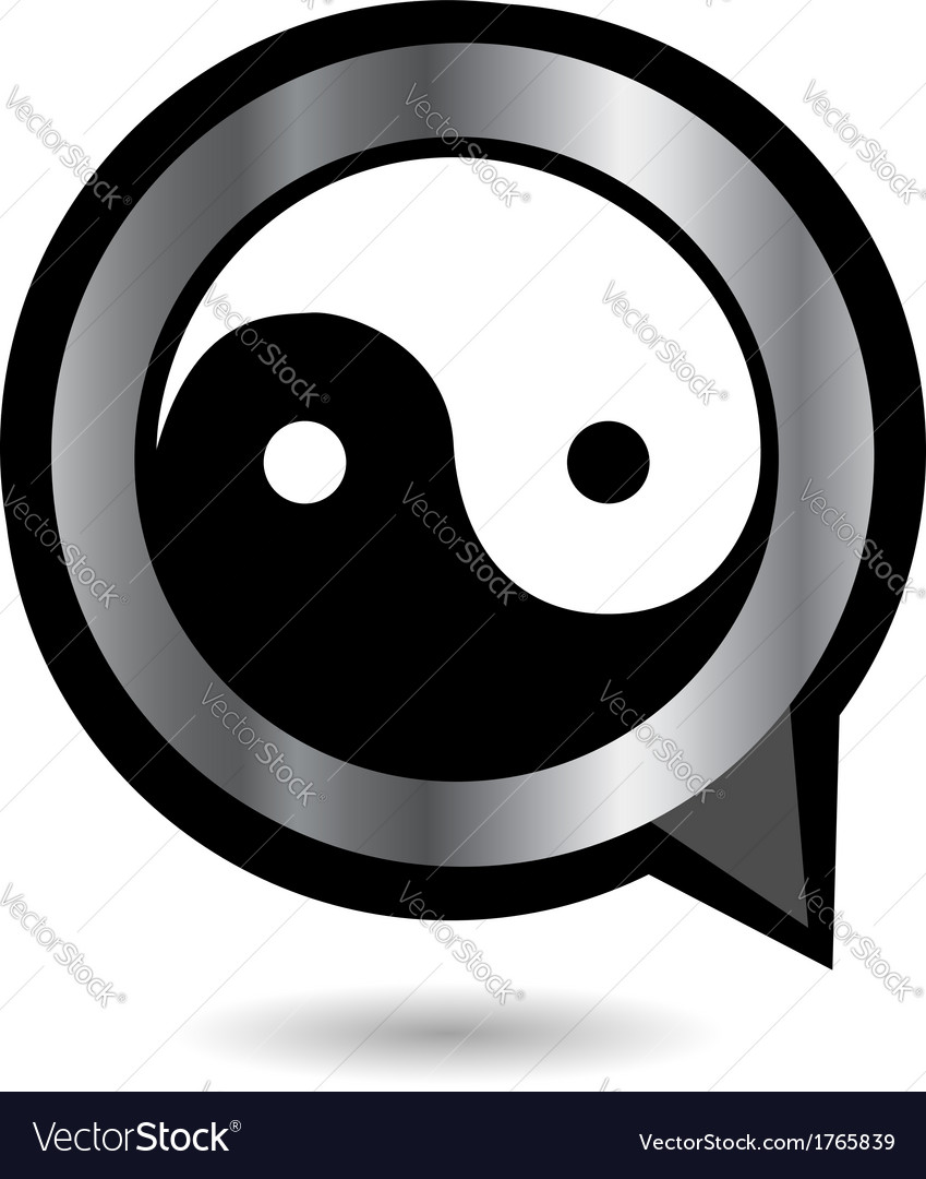 Alphabet q with ying and yang symbol