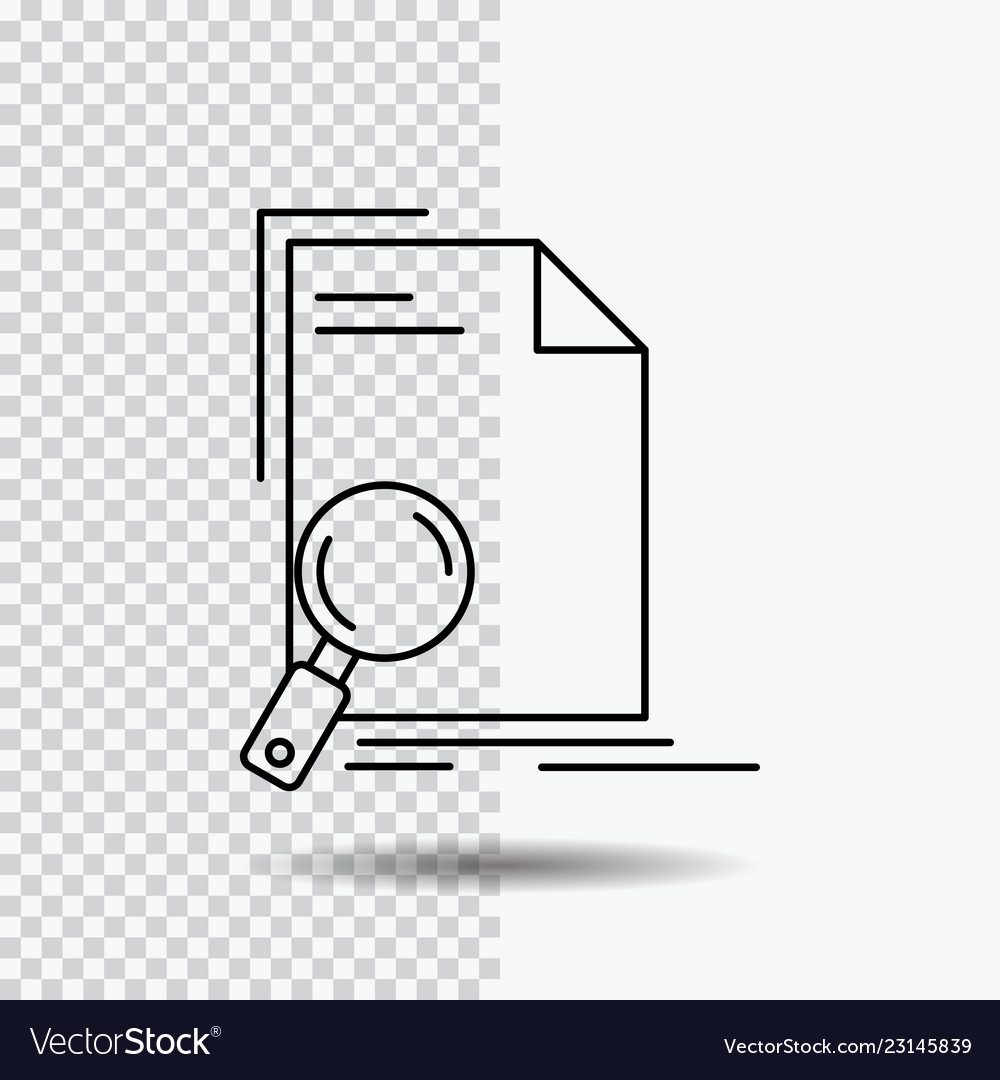 Analysis document file find page line icon Vector Image Analysis document file find page line icon
