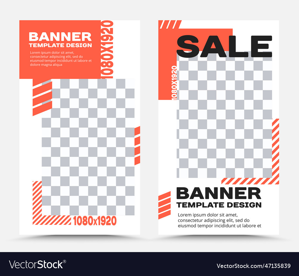Banner set 1080x1920 2 Royalty Free Vector Image