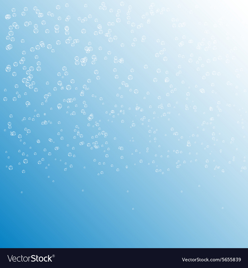 Bubbles in water on blue background