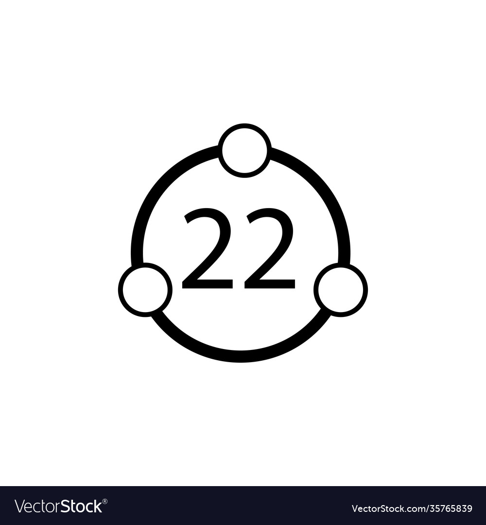 Circle and circles number twenty two inside