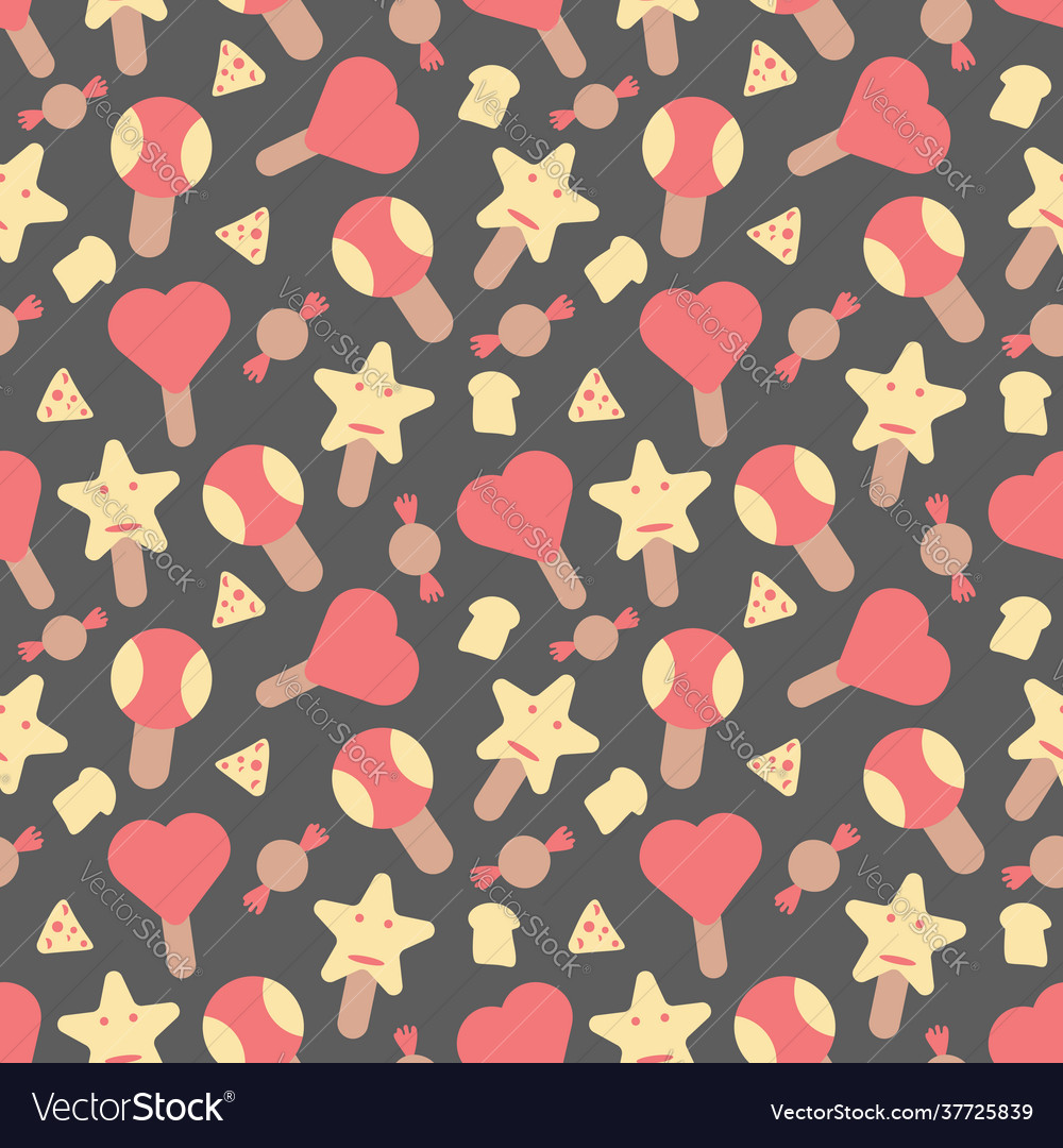 Ice cream elements seamless pattern background vector image Ice cream elements seamless pattern background