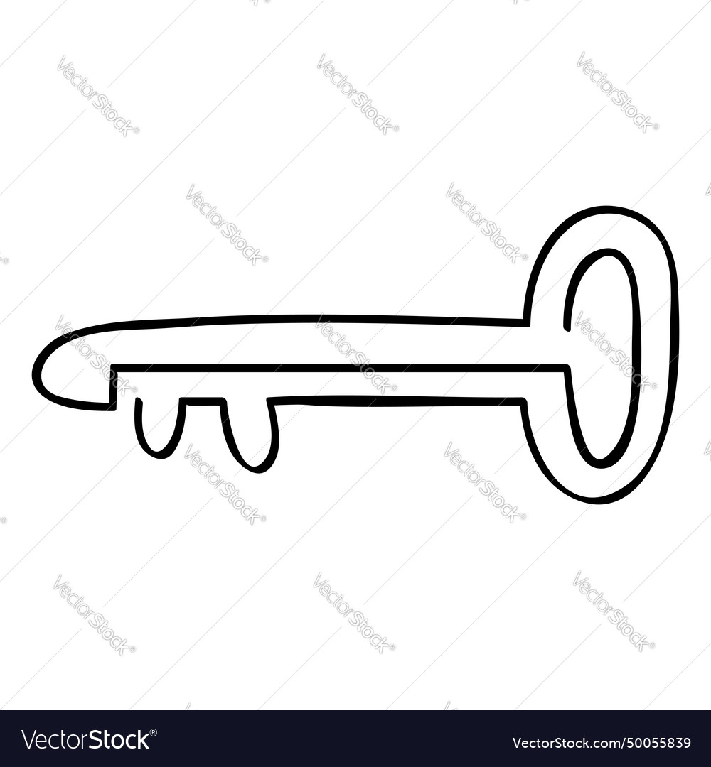Key continuous line art simple hand draw sketch