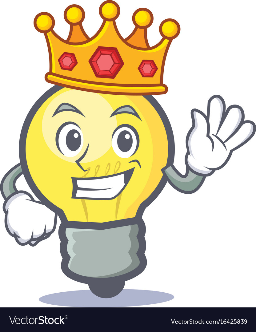 King light bulb character cartoon