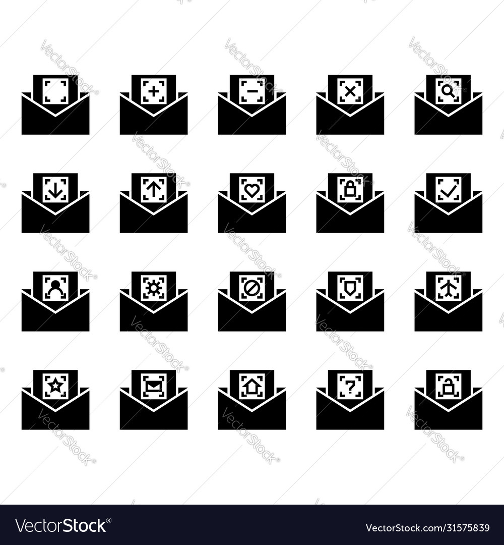 Mail and message icon set include date