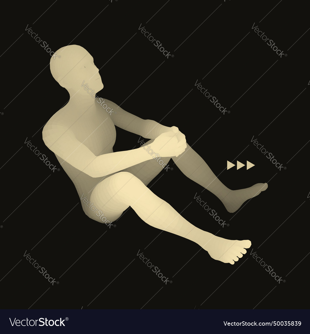 Man in a thinker pose 3d model of business