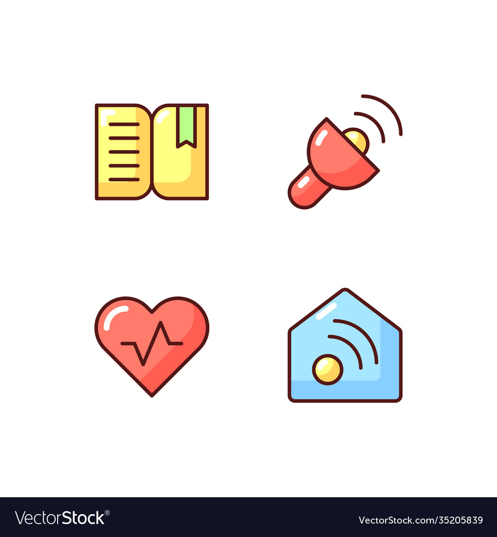 Mobile interface rgb color icons set vector image Mobile interface rgb color icons set