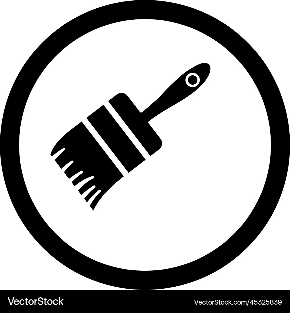 Paint brush black icon solid logo Royalty Free Vector Image