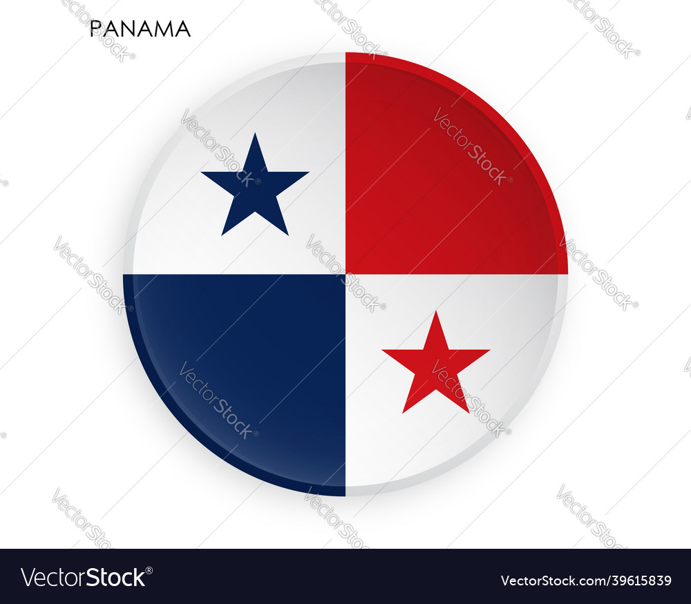 Panama flag icon in modern neomorphism style Vector Image