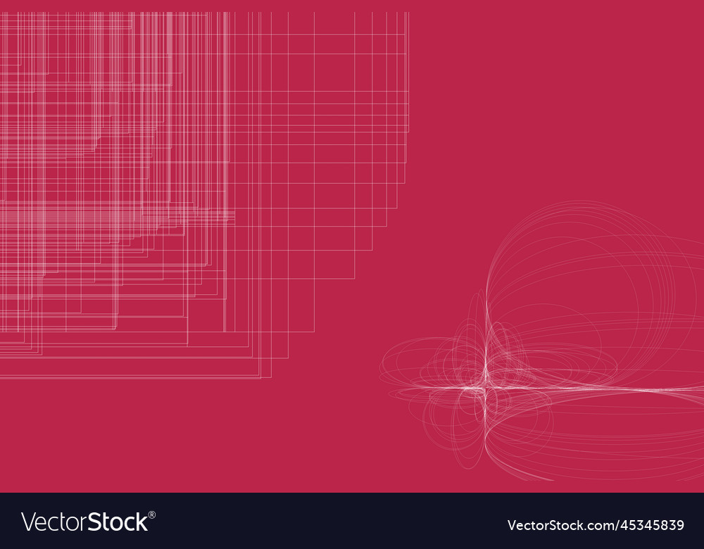 Red background with abstract lines and circles