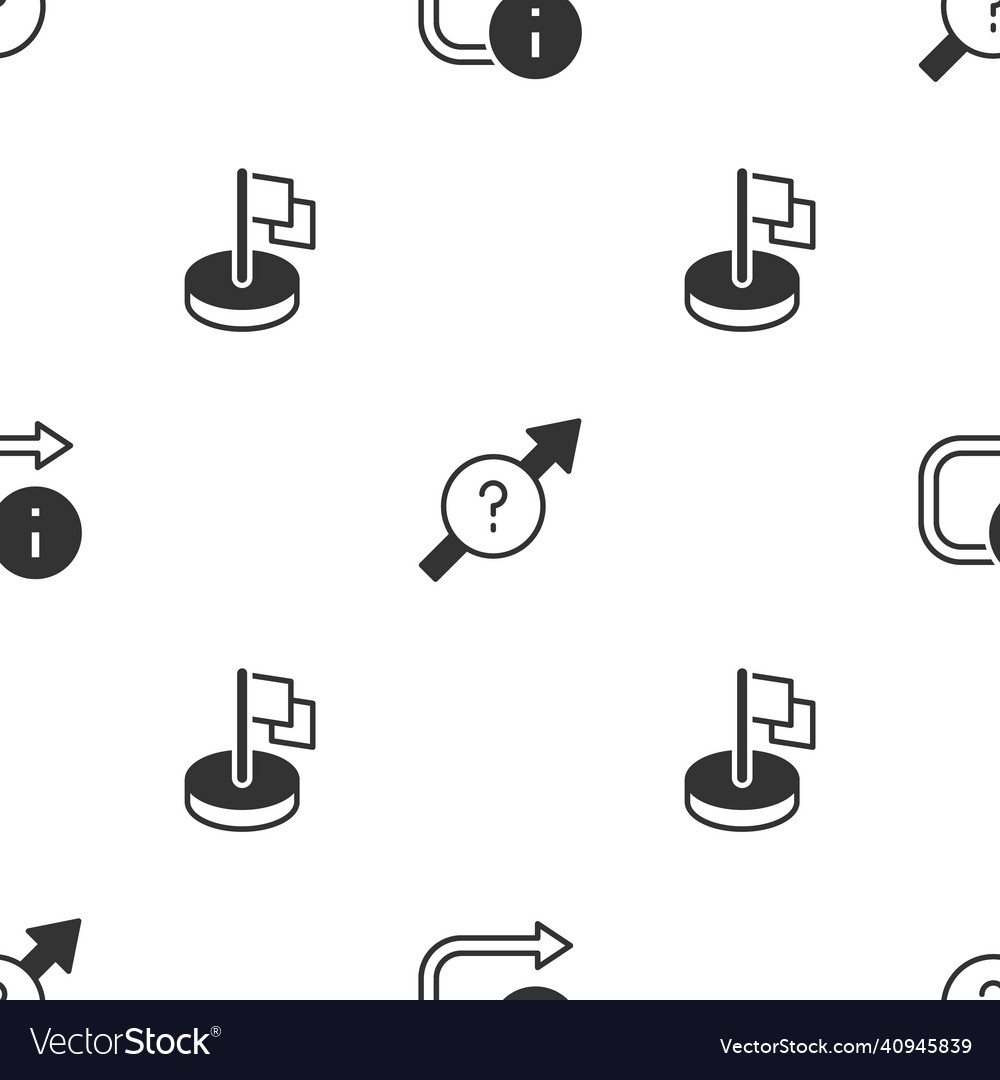 Set arrow and flag on seamless pattern Vector Image Set arrow and flag on seamless pattern