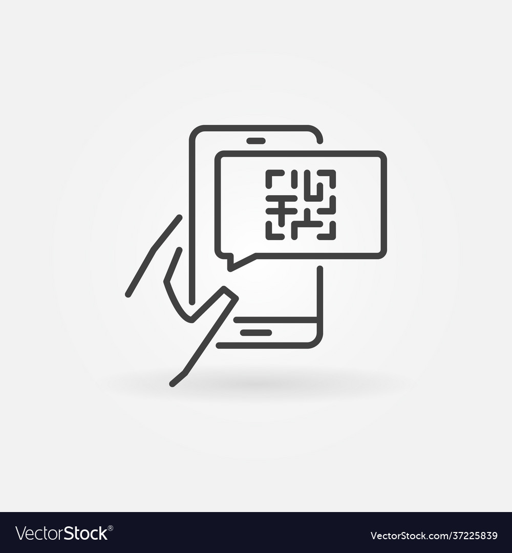 Smartphone with qr code message outline