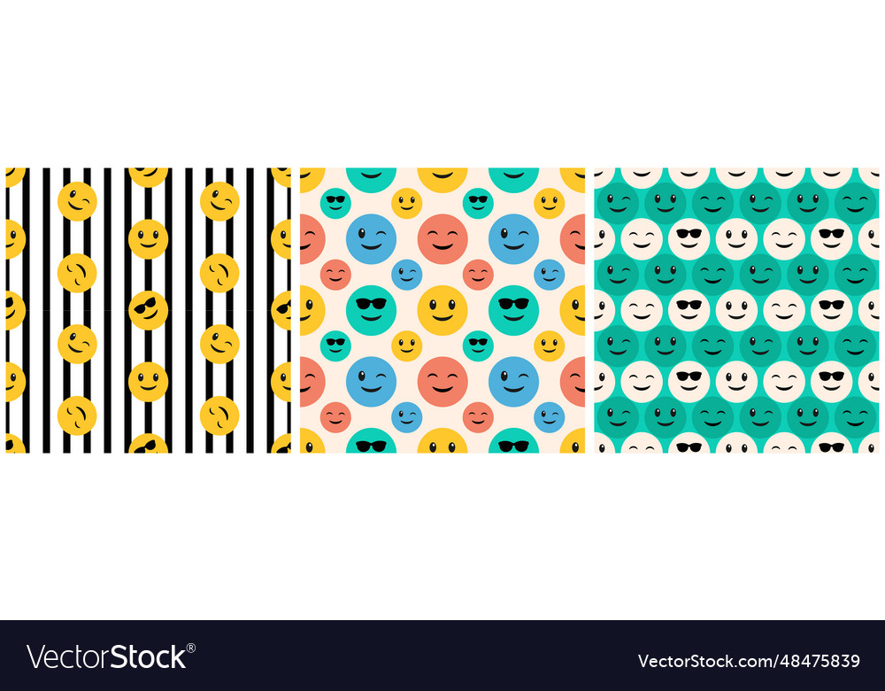Smile seamless pattern design with smiling vector image Smile seamless pattern design with smiling