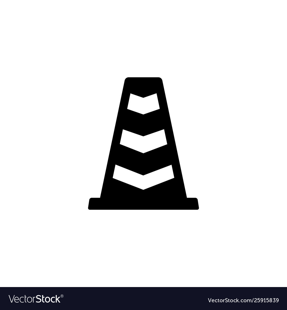 Traffic cone icon in flat style for apps ui Vector Image Traffic cone icon in flat style for apps ui