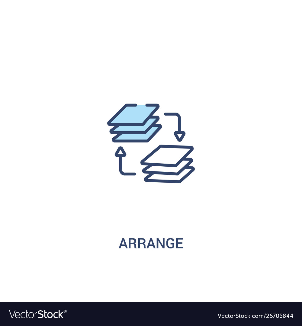 Arrange concept 2 colored icon simple line