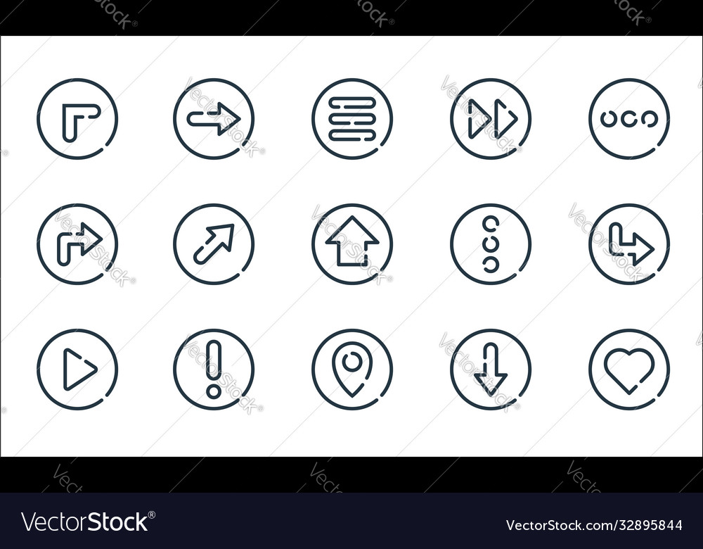 Arrow line icons linear set quality vector image Arrow line icons linear set quality