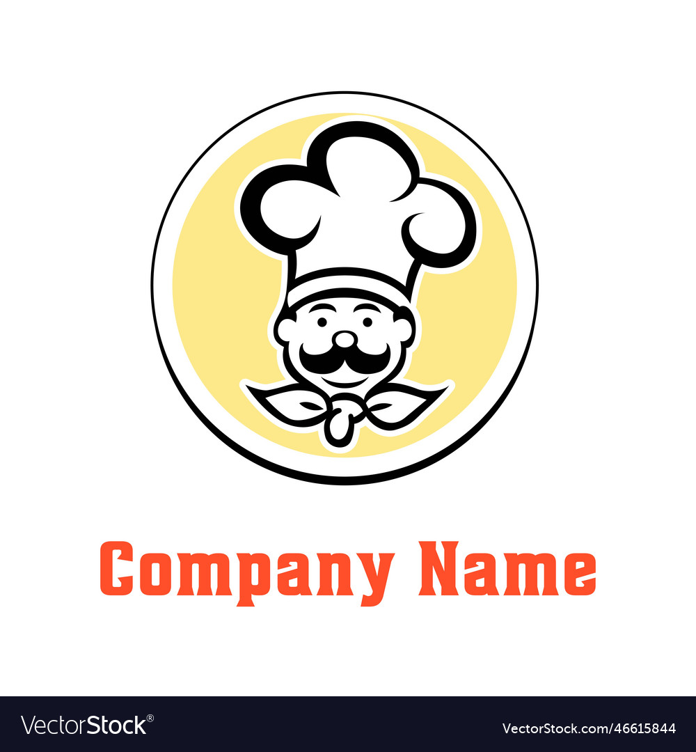 Cheff with mustache logo design template