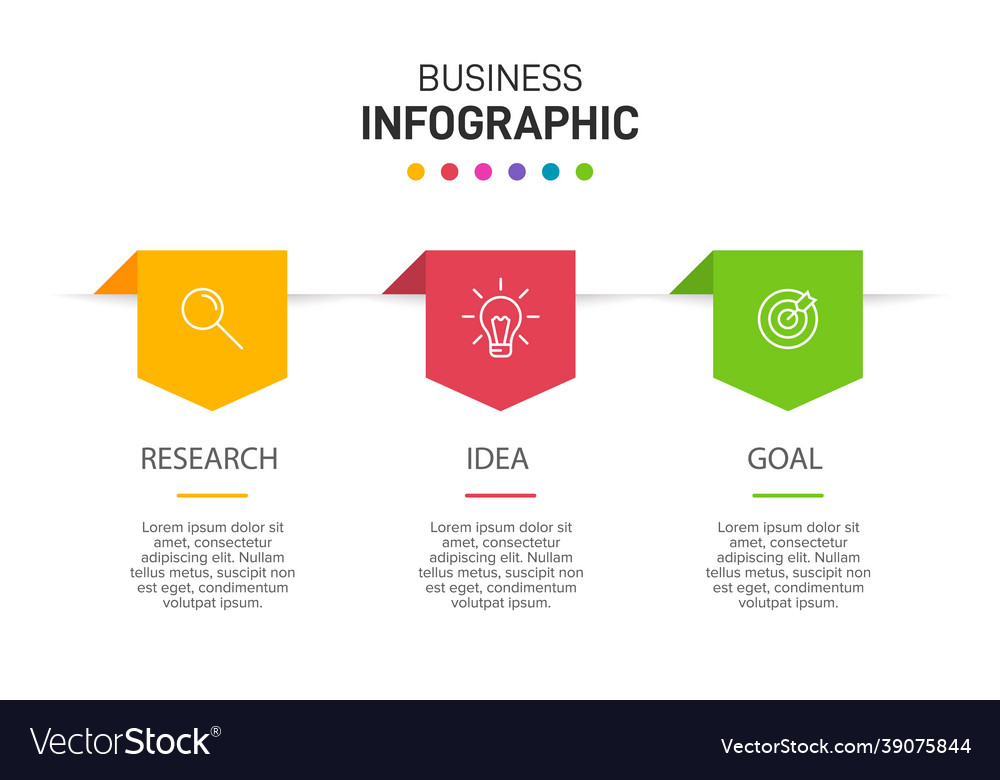 Concept of arrow business model with 3 successive Vector Image