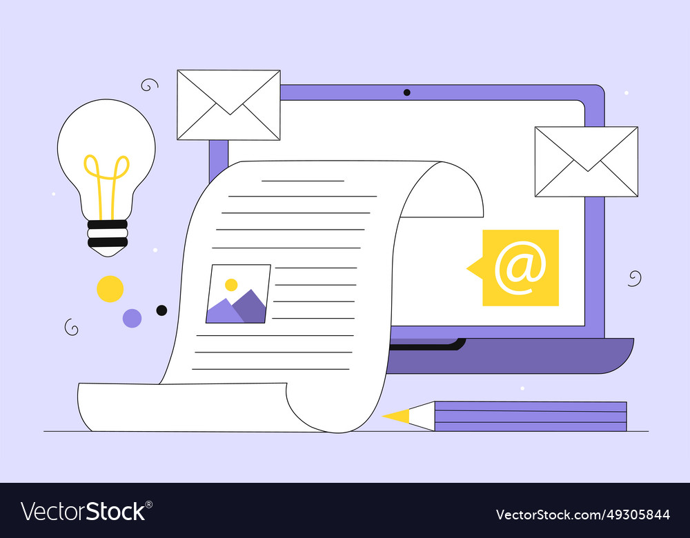 Electronic document at computer concept vector image Electronic document at computer concept