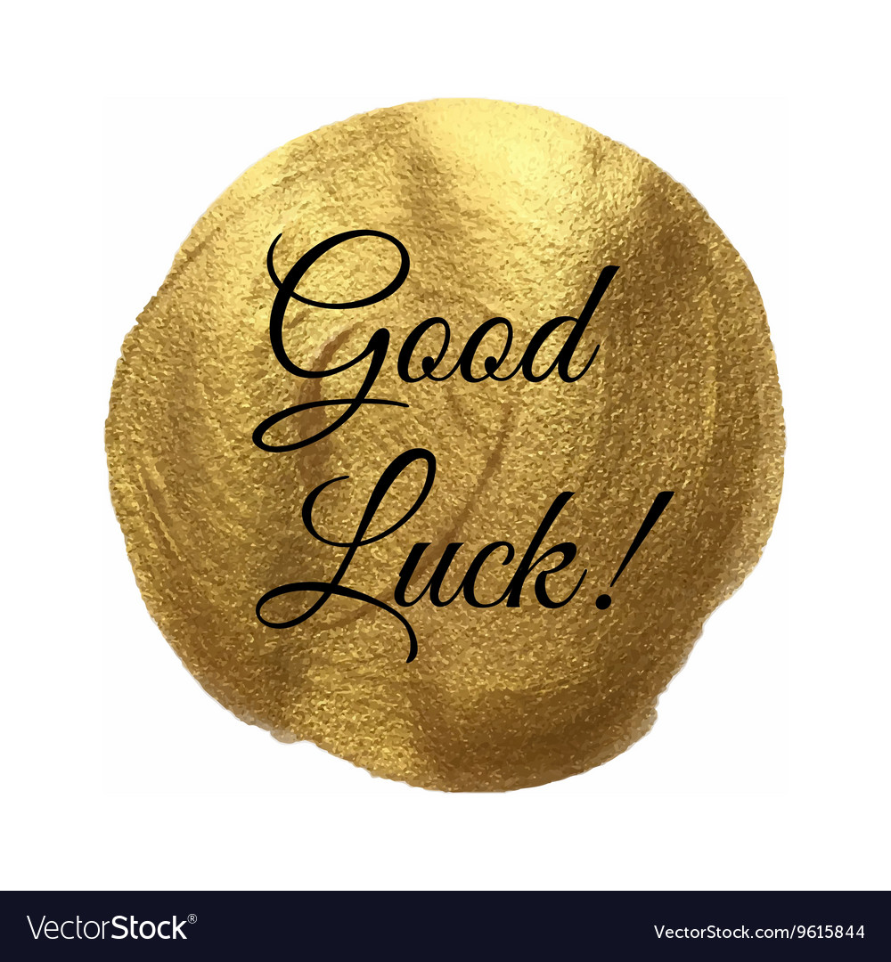 Goodluck golden banner Royalty Free Vector Image