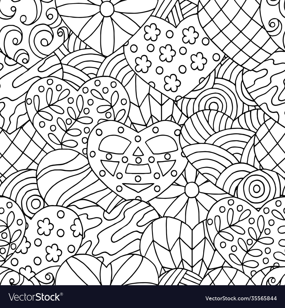 Heart Doodle Pattern - Colorful & Abstract