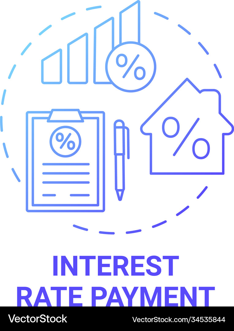 Interest rate payment concept icon Royalty Free Vector Image