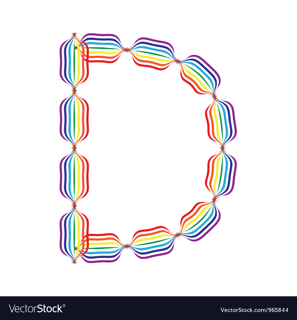 Letter d made in rainbow colors